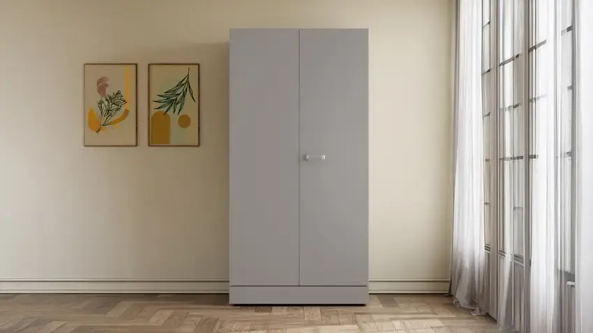 Godrej Auraline Ele 2 Door Wardrobe Matt Rocky Grey – Godrej Interio almirah at Mohan Brothers