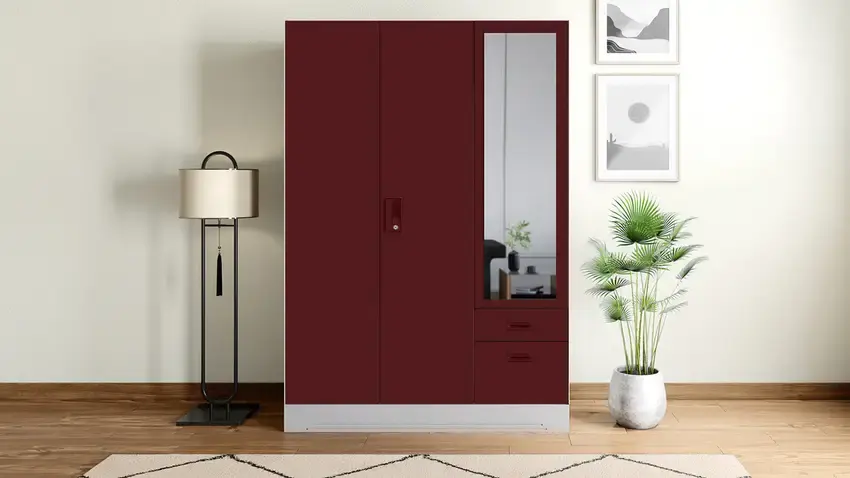 Godrej Slimline Blend 3 Door Almirah Russet – Godrej Interio almirah at Mohan Brothers