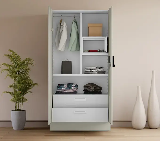 Godrej Auraline Enov 2 Door Steel Wardrobe with Digital Bio-Metric Lock – Godrej Interio Furniture – View 10