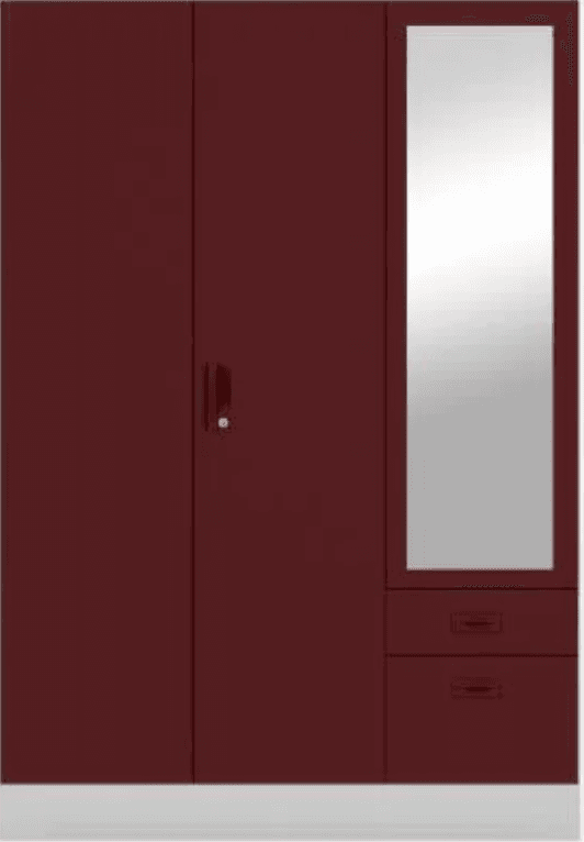 Slimline Blend 3-Door Steel Almirah with Mirror (Russet) - Godrej Furniture Mohan Brothers