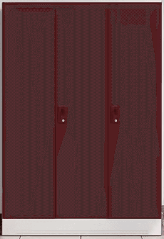 Slimline 3 Door Almirah -Locker & Drawer Russet - Godrej Furniture Mohan Brothers
