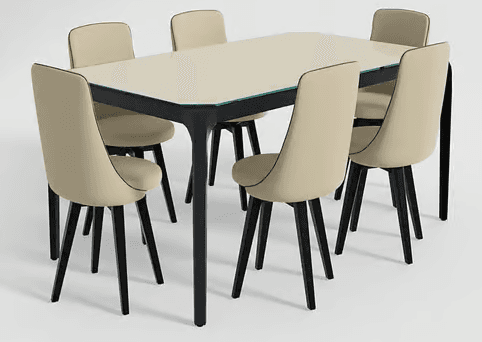 Godrej Interio Opulent 6 Seater Dining table with Dining Chairs - Godrej Furniture Mohan Brothers