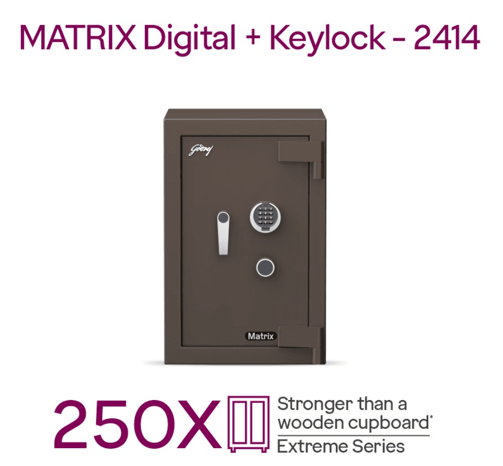 Godrej Matrix Electronic plus Key Lock Safe 2414 EL + KL thumbnail 4 - Godrej Furniture Mohan Brothers