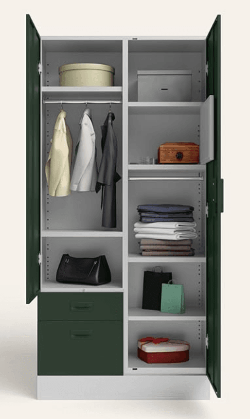 Slimline Dual 2 Door Steel Almirah with Mirror Rain forest Godrej – Godrej Interio Furniture – View 2