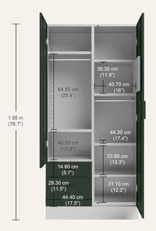 Slimline Dual 2 Door Steel Almirah with Mirror Rain forest Godrej – Godrej Interio Furniture – View 3
