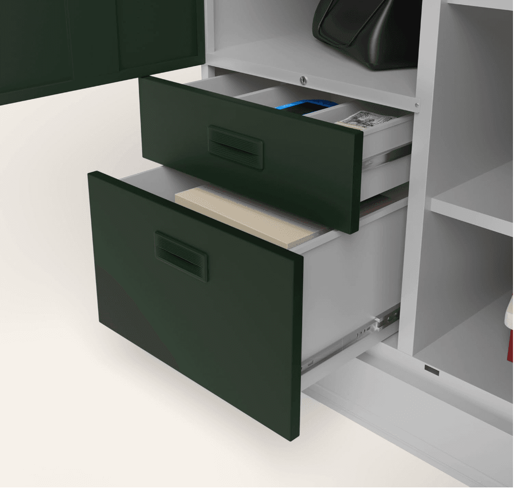 Slimline Dual 2 Door Steel Almirah with Mirror Rain forest Godrej – Godrej Interio Furniture – View 4